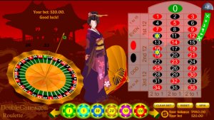 Japanese Roulette - A beautiful girl invites you to win money!