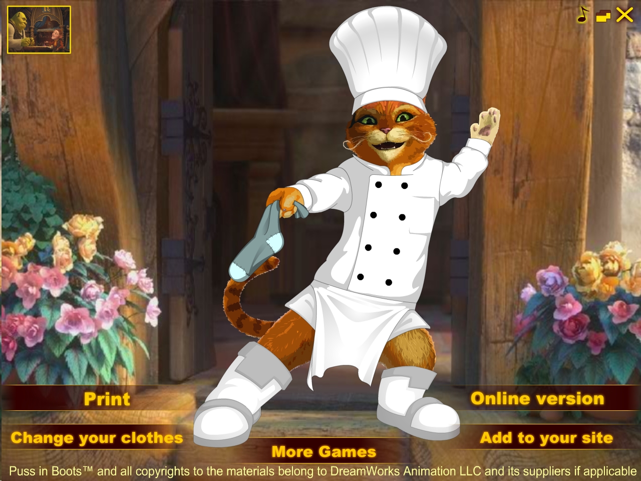 Free Download Puss in Boots: The Dress Up Game Screenshot 1