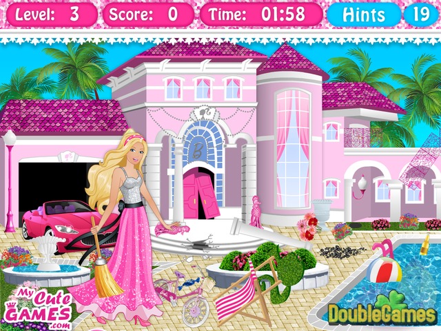 barbie games clean up house