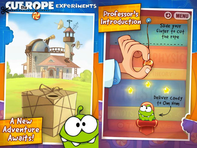 Cut the Rope: Experiments HD IPA Cracked for iOS Free Download