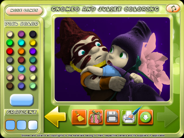 Free Download Gnomeo and Juliet Coloring Screenshot 2