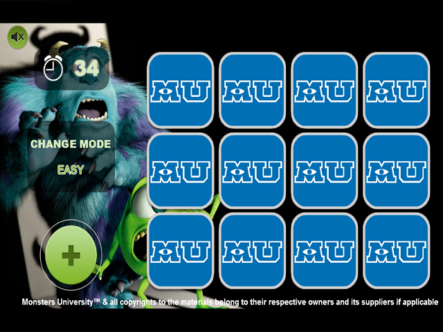 Free Download Monster's University Memory Game Screenshot 1