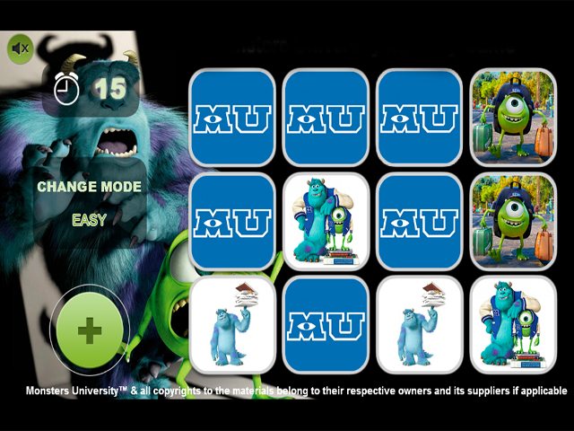 Free Download Monster's University Memory Game Screenshot 4